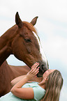 woman with Hessian warmblood