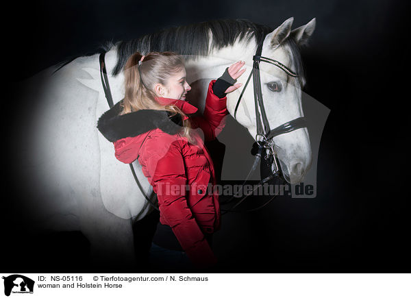 woman and Holstein Horse / NS-05116
