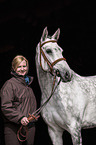 woman and Holstein Horse