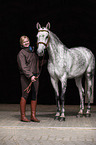 woman and Holstein Horse