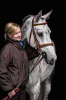 woman and Holstein Horse