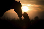 Holstein Horse with woman