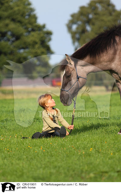 Mdchen mit Konik-Mix / girl with horse / CR-01901
