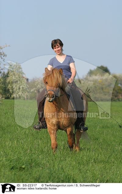 woman rides Icelandic horse / SS-22317