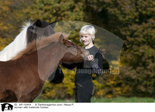 Frau mit Islndern / woman with Icelandic horses / AP-10444
