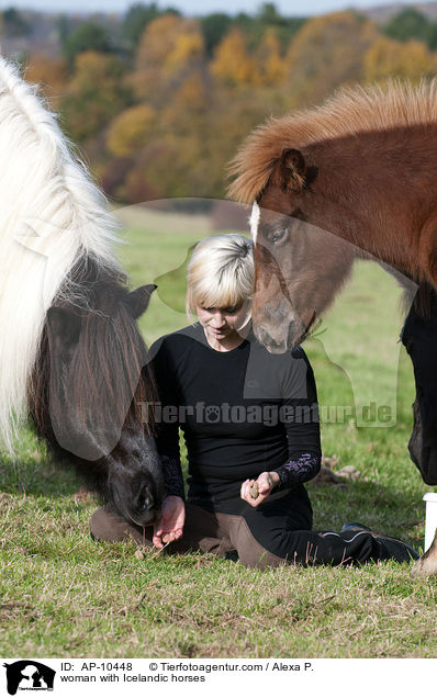 Frau mit Islndern / woman with Icelandic horses / AP-10448