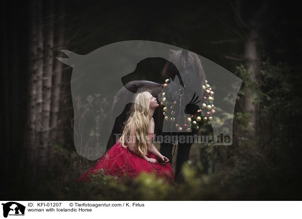Frau mit Islnder / woman with Icelandic Horse / KFI-01207