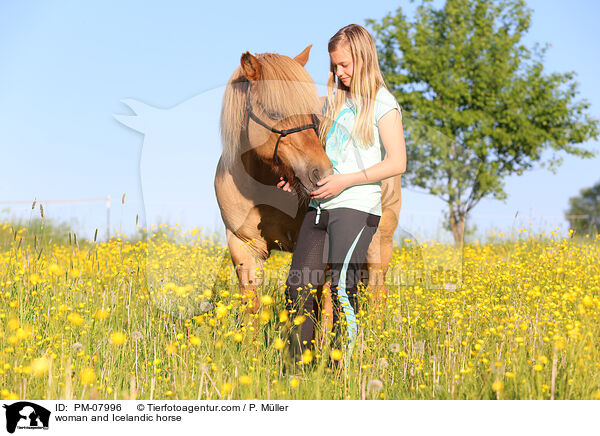 Mdchen und Islnder / woman and Icelandic horse / PM-07996