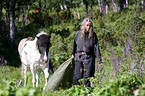woman and Icelandic horse