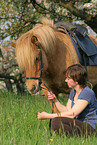 woman with Icelandic horse