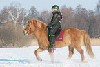 woman rides Icelandic horse