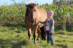child and Icelandic horse