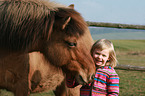 child and Icelandic horse