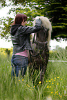 woman and Icelandic horse