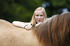 woman and Icelandic horse