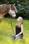 woman and Icelandic horse