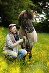 woman and Icelandic horse