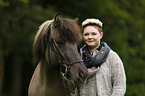 woman and Icelandic horse