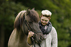 woman and Icelandic horse
