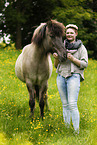 woman and Icelandic horse