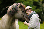 woman and Icelandic horse