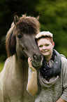 woman and Icelandic horse