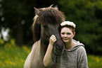 woman and Icelandic horse