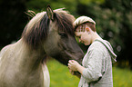 woman and Icelandic horse