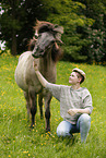 woman and Icelandic horse
