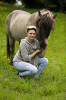 woman and Icelandic horse