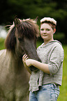 woman and Icelandic horse