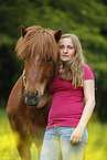 woman and Icelandic horse