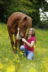 woman and Icelandic horse