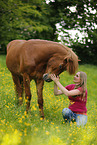 woman and Icelandic horse
