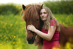 woman and Icelandic horse