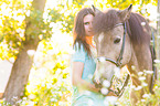 woman and Icelandic horse