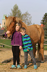 kids and Icelandic Horse