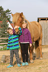 kids and Icelandic Horse