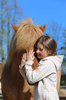 girl and Icelandic Horse