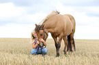 girl and Icelandic Horse