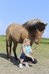 Icelandic Horse with girl