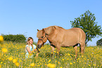 woman and Icelandic horse