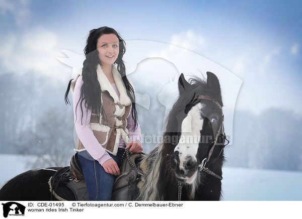 woman rides Irish Tinker / CDE-01495