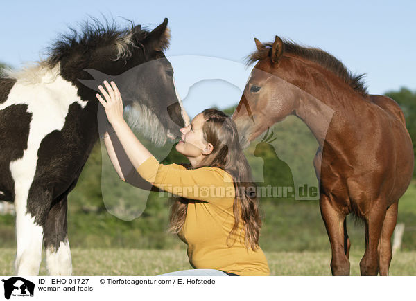 woman and foals / EHO-01727