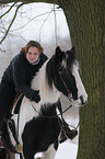 woman rides Irish Tinker