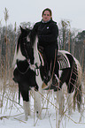 woman rides Irish Tinker