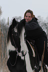 woman rides Irish Tinker