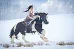 woman rides Irish Tinker