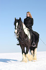 woman rides Irish Tinker