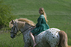 woman rides Knabstrupper